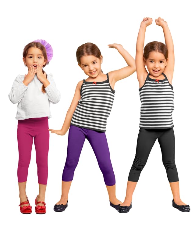 Image of NIK & KNIT Premium Stretchable Plain Capri Leggings for Girls /Kids | Night Wear | Leggings /Capris (Top /T-Shirt NOT Included)