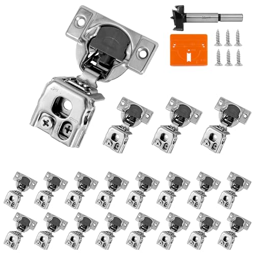 Redunest 20 Pack 1-1/4 Inch Overlay Soft Close Cabinet Hinges