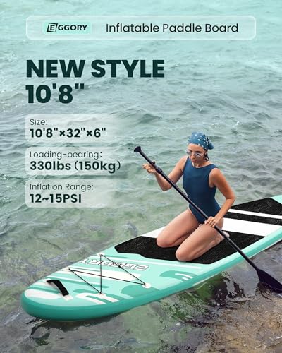 Image of Inflatable Paddle Board, Stand Up Paddle Board | Stable Design with Non-Slip Comfort Deck, Portable Travel Paddle Board