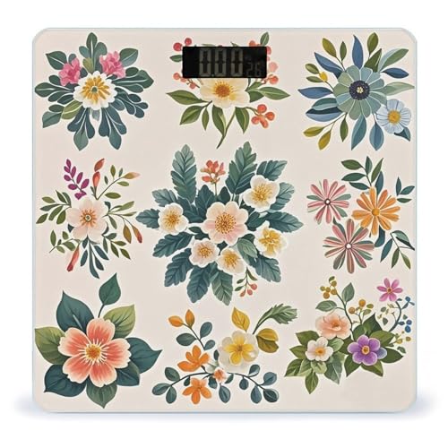 Báscula Digital de Baño con Diseño Floral y Plataforma Ancha miniatura 1