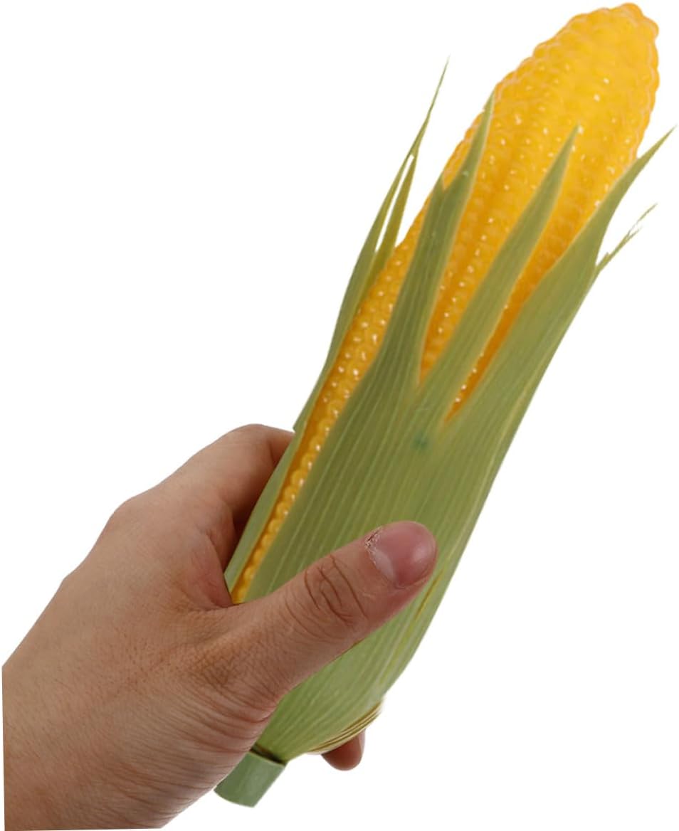10pcs Lifelike Artificial Corn Plastic Vegetable Prop Set Realistic Farm Corn Decoration for Kitchen Home Photo Shoot Sturdy Fake Ornament for Restaurant Display