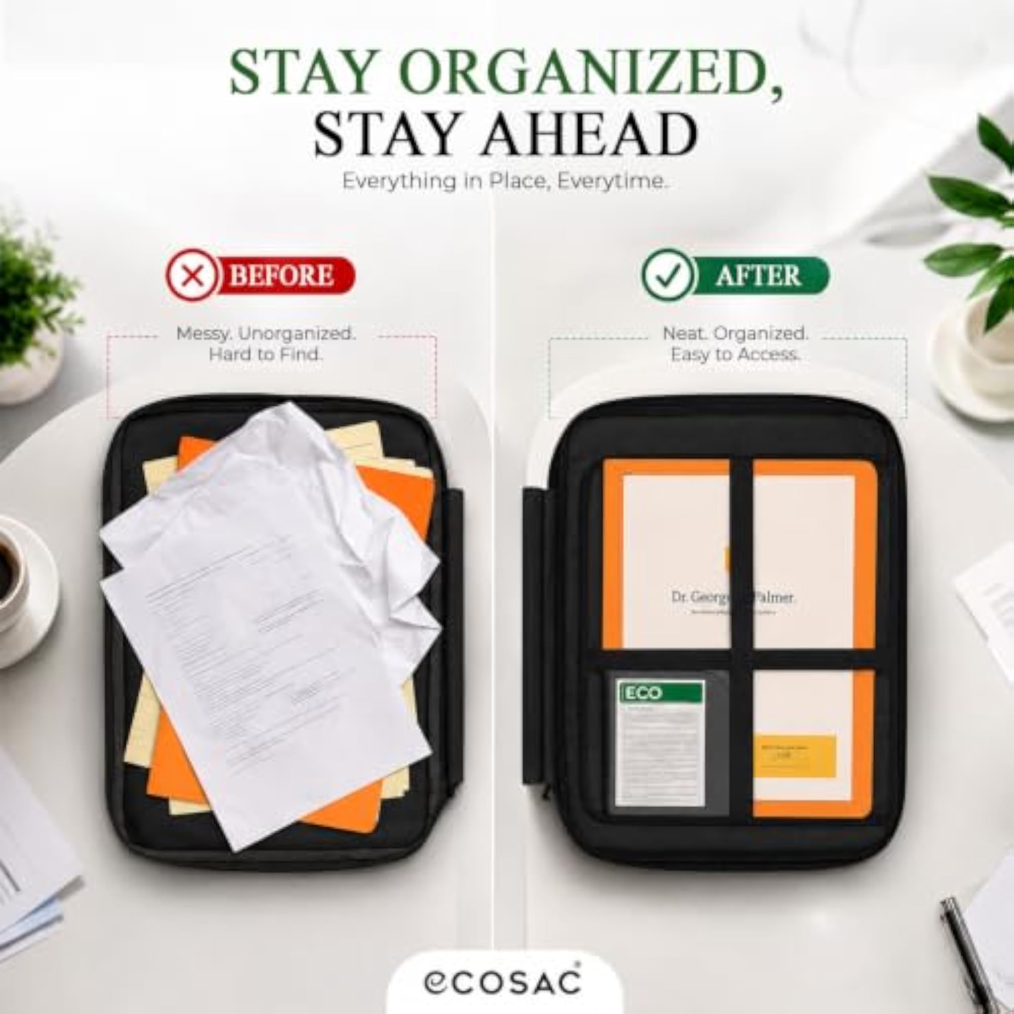 Document Organizer Bag with Multiple Pockets