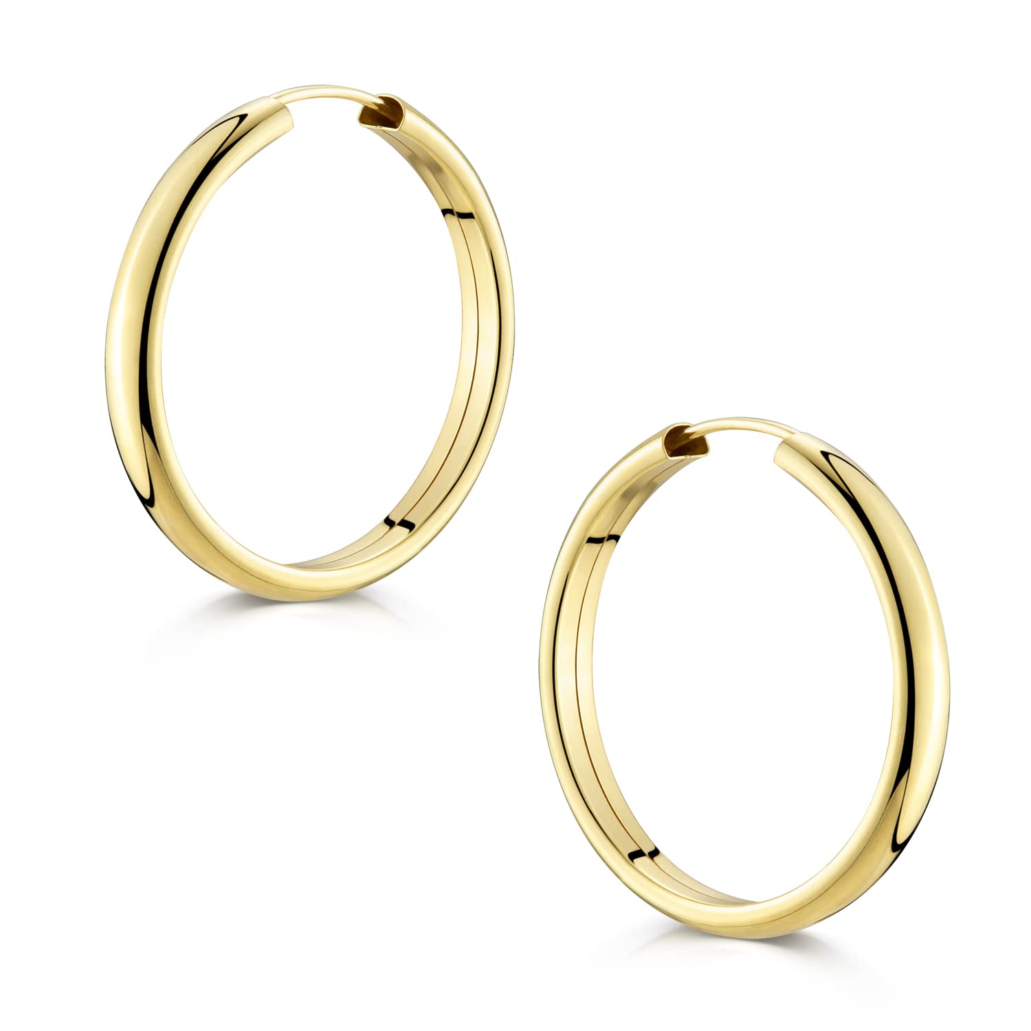 MATERIA by Matthias Wagner Gold Creolen Damen 4mm breit - 925 Silber Ohrringe 25-48mm Durchmesser