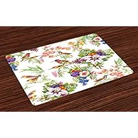 ABAKUHAUS Fiore di ciliegio Tovaglietta Americana Set di 4