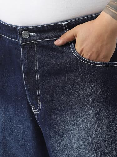 Image of Urbano Plus Men's Loose Baggy Fit Washed Jeans Non-Stretchable