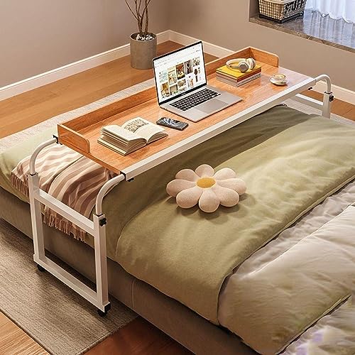 Escritorio móvil ajustable, altura ajustable, escritorio de computadora expandible, mesa de trabajo multifuncional para dormitorio y mesa auxiliar