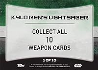 Vista 2 de 2015 Topps Star Wars The Force Awakens Weapons NonSport Trading Card #1 Sable de luz de Kylo Ren