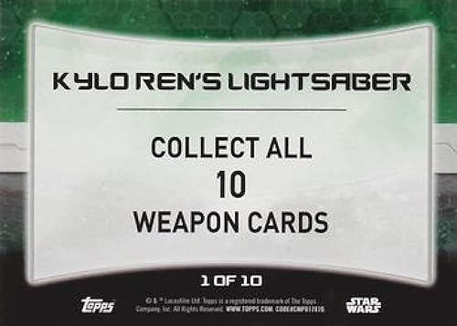 Miniatura 2 de 2015 Topps Star Wars The Force Awakens Weapons NonSport Trading Card #1 Sable de luz de Kylo Ren