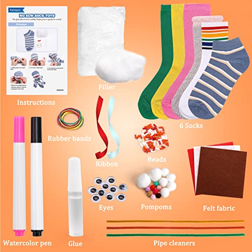 Karsspor-Arts-and-Crafts-for-Kids-Ages-7-12-Create-6-Cute-Plush-Toys-with-Sock-Creative-Craft-Gifts-Includes-All-Supplies-and-Instruction-for-Girls-and-Boys-No-Sew-Easy-to-DIY Karsspor-Arts-and-Crafts-for-Kids-Ages-7-12-Create-6-Cute-Plush-Toys-with-Sock-Creative-Craft-Gifts-Includes-All-Supplies-and-Instruction-for-Girls-and-Boys-No-Sew-Easy-to-DIY