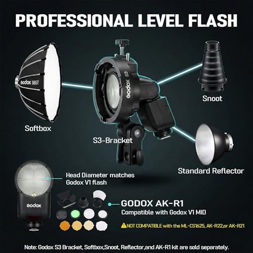 Godox V1 Mid F Flash para FUJIFILM, Speedlite de 55Ws, óptica 24mm, más de 650 Disparos, TTL/HSS 1/8000s, Compatible con Fuji GFX100 GFX100S GFX50S GFX50S II GFX50R X-H2S X-T4 X-T5 X-Pro3 X-S10 - imagen 6