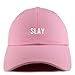 Trendy Apparel Shop Slay Embroidered Low Profile Soft Cotton Dad Hat Cap - Pink