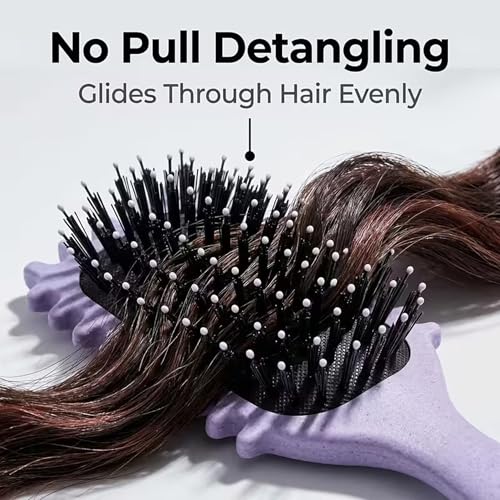 Image of Curly Hair Brush - Curl Defining & Detangling Brush for Women & Men - Boar Bristle Styling Brush for Shaping, Combing & Enhancing Natural Curls - Suitable for All Hair Types