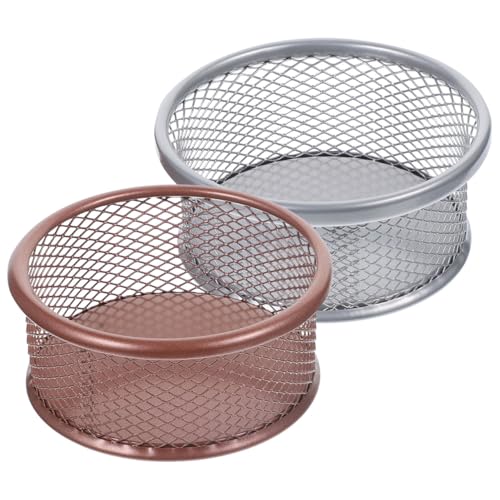 STOBOK Metall Papierklammerhalter 2Er Set - Mesh Büroklammer Behälter Stapelbar Und Platzsparend Schreibtisch Organizer Für Büroklammern Und Kleine Büromaterialien Büro Und Zuhause