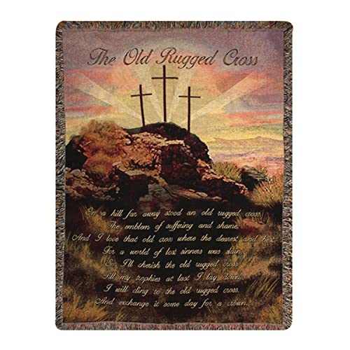 Manual Inspirational Collection 50 x 60-Inch Tapestry Throw, Old Rugged Cross