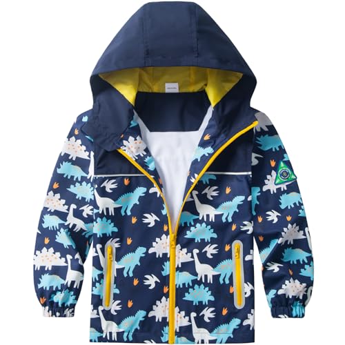 Kids rain jacket with detachable hood, lightweight