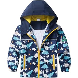 Chaqueta de Lluvia para Niños con Capucha Desmontable Impermeables Ligeros para Niños