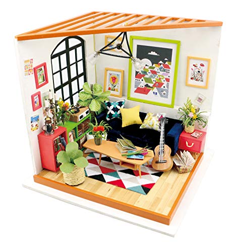 DIY 3D Wooden Miniature Dollhouse Build Your own Crafting Kit with Real LED