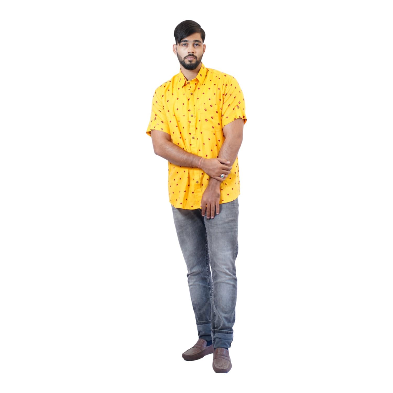 pretanshah Yellow Bandhani Cotton Shirt-picture-13