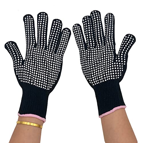 Foto von 1 Stück Hitzeschutzhandschuh Friseur Hitzebeständiger Handschuh professionelle für Haarstyling, Lockenstäbe Und Glätteisen, Locken Und Glätten Der Haare Leicht Gemacht - Schützt Vor Verbrennungen