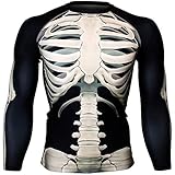 Btoperform Compression Rash Guard Full Graphic Base Layer Shirts Skeleton [FX-128] (XL)