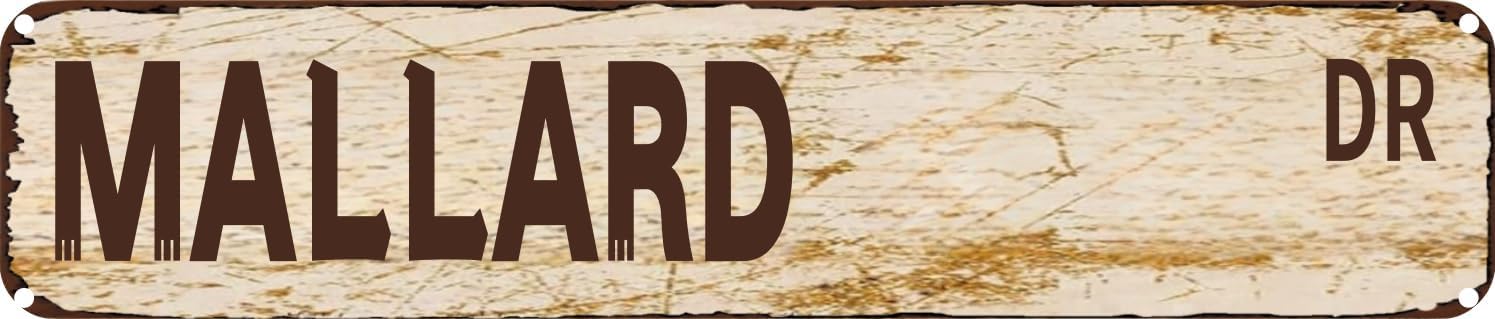 Vintage Tin Sign Retro Metal Wall Decor MALLARD DR Rustic Aluminum Plaque for Home,Bar,Kitchen,Garage,Man Cave 4x16 Inch