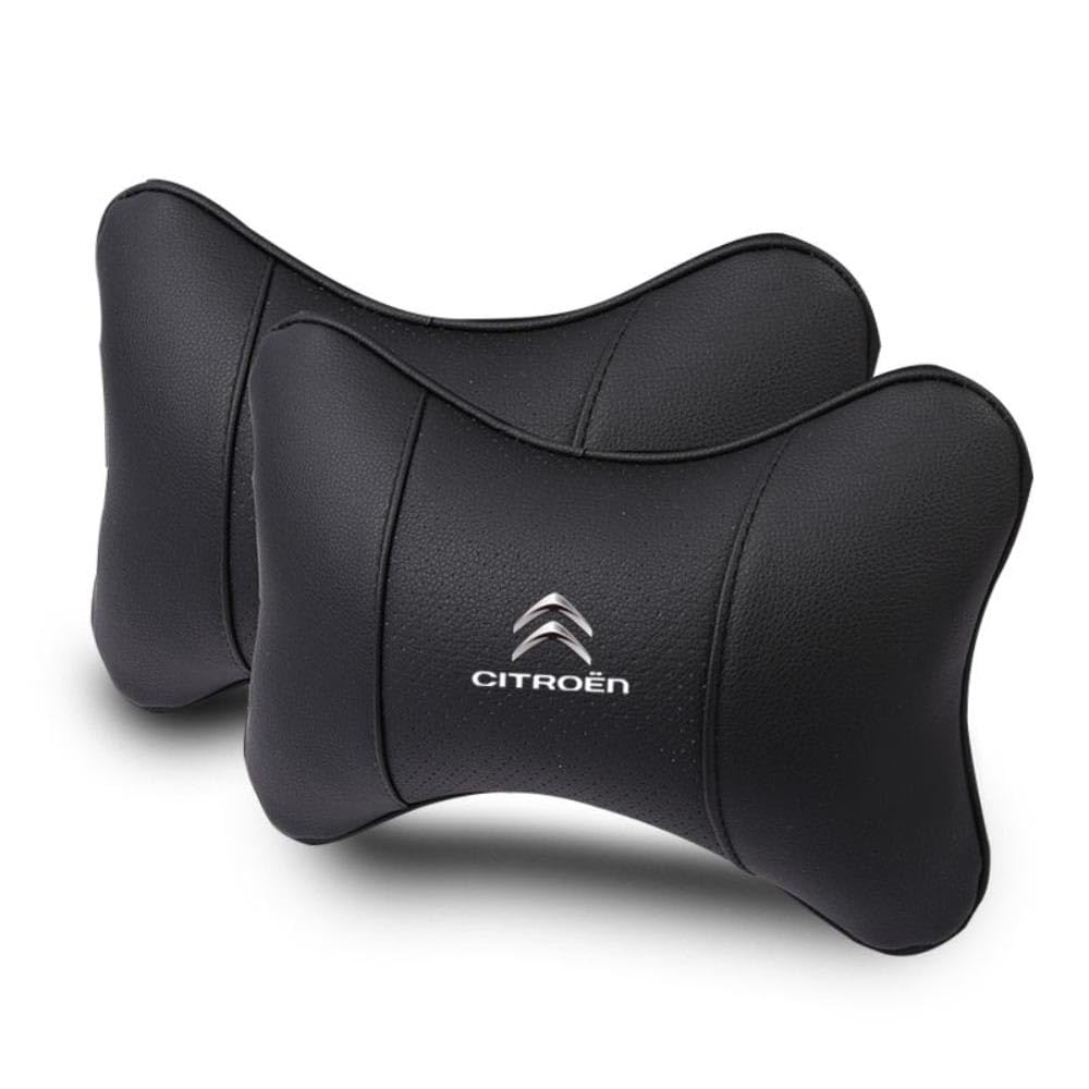 2PCS Appui-Tête Voiture En Cuir Pour Citroën AMI, Xsara Picasso, Berlingo, C1, C2, C3, Aircross, C4 - Coussin Nuque Réglable Respirant Et Confortable