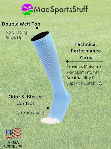 MadSportsStuff Baseball & Softball Socks for Boys, Girls, Men & Women Over the Calf Tall Socks Youth & Adults Football3