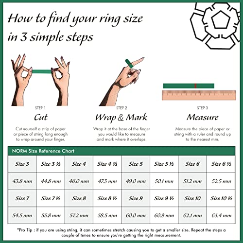 Norm Jewels 14K Solid Gold 5 Stone Emerald Ring | Dainty Statement Rings For Women | May Birthstone Ring | Emerald Green Gemstone Ring (Yellow Gold, 4.5) #TOP7