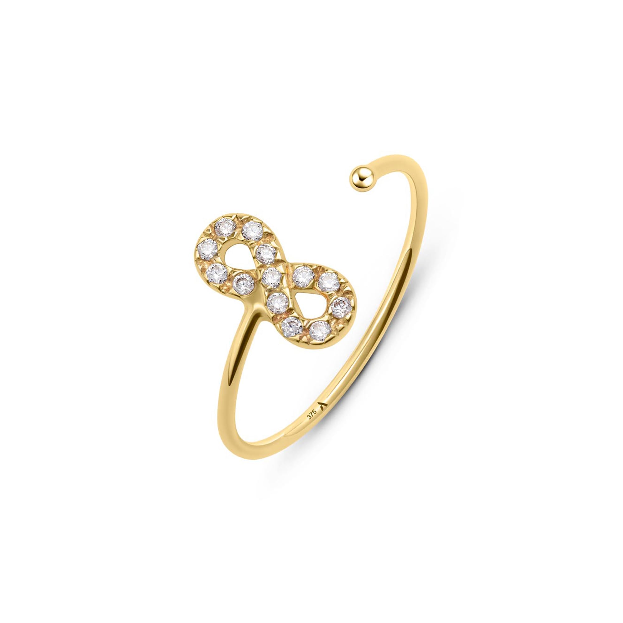 AmbertaAllure Women 9ct Gold Adjustable Ring