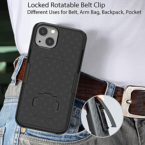 Ailiber Compatible with iPhone 13 Mini Case, iPhone13 Mini Holster with Screen Protector, Swivel Belt Clip, Kickstand Holder, Slim Shockproof Shell Slide Phone Case for iPhone 13 Mini 5.4 inch -Black - Image 6