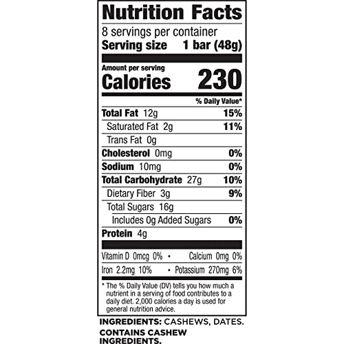 Larabar Cashew Cookie, Gluten Free Vegan Fruit & Nut Bar, 1.7 Oz Bars, 8 Ct #TOP7