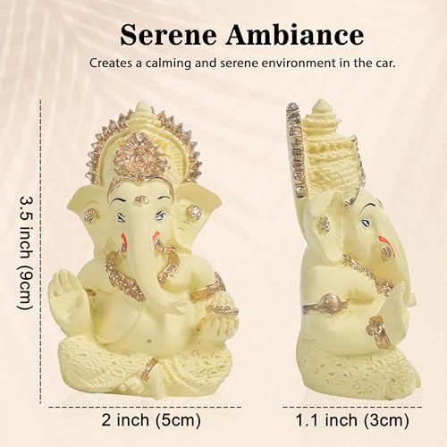 Image of ZAICUS Small Ganesha Idol for Car Dashboar, Handcrafted Ganesha Statue for Car, Home, Office - Symbol of Good Luck, Prosperity, and Blessings for Loved Ones and Spiritual Dcor