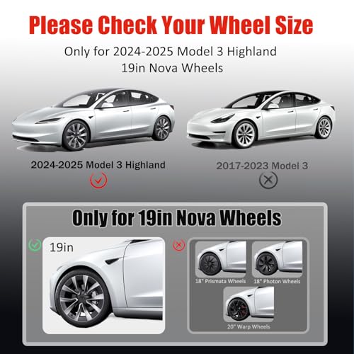 Rim Protector for Tesla 2024 2025 2026 Model 3 Highland 19 Inch Nova Wheels Cover All-in-one Car Tire Trim Rings Rim Case Hubcaps Model 3 Accessories by TNIRV - Image 5