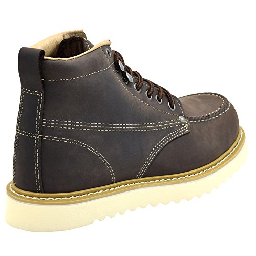 image for Golden Fox Oil Full Grain Leather Moc Toe Light Weight Work Boots for 