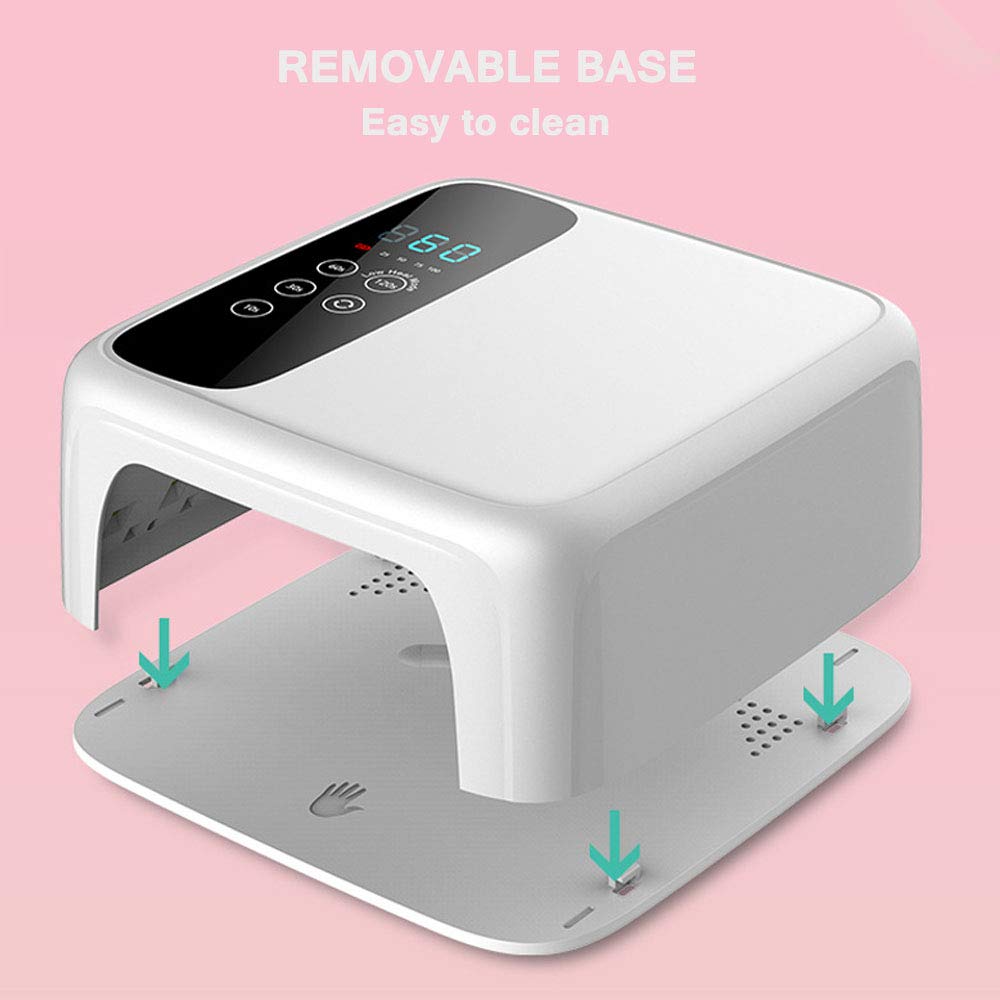 lamparas para uñas. Lámpara de uñas LED inalámbrica de 72 W, secador de uñas LED portátil recargable profesional, luz de curado de uñas con pantalla táctil, herramientas de manicura de decoración de u
