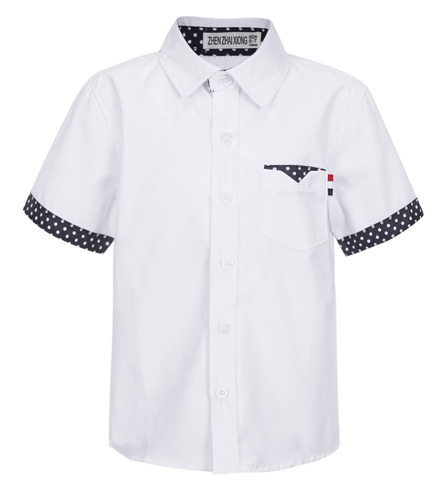 TiaoBug Camisa Básico de Manga Corta para Niños Verano Camiseta de Vestir con Botones y Solapa Camisa Uniforme Colegio Multicolor T-Shirt