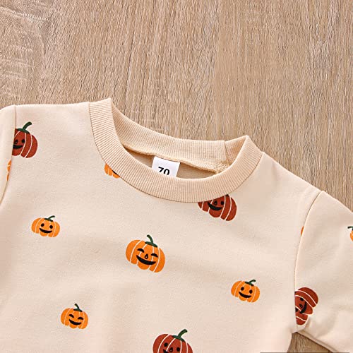 Baby Girl Boy Halloween Clothes Set Pumpkin Long Sleeve Sweatshirt Top Pant Set Fall Winter 2Pcs Outfit4