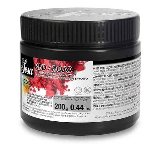 SOSA Colorante Rojo natural en polvo Food Colour - Uso alimentario - Bote 200grs