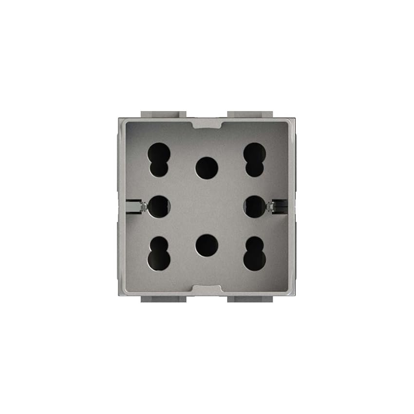 Immagine del prodotto 4Box 4B.NT.H21 Presa Multistandard 1 Schuko o 2 Bipasso Compatibile con Bticino Livinglight, 250 V, Argento