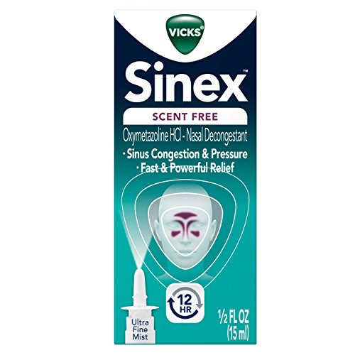 Vicks Sinex Scent-Free Nasal and Sinus Spray, Ultra Fine Mist, 0.5 Fl Oz