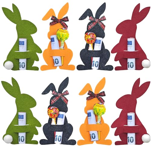 YBwanli Regalo de dinero de Pascua, regalos de Pascua para adultos/niños, perfecto para envolver regalos de Pascua con billetes, embalaje de regalo colorido con decoración de conejos para nido de