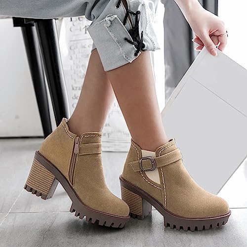 Chaussons élastiques beiges à talons blocs pour le bureau