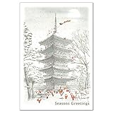 グリーティングライフ クリスマスカード 和風ミニサンタカード 五重塔 [SJ-6]