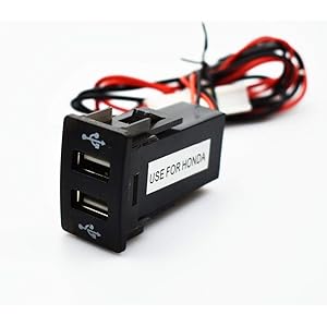 Amazon Usb シガーソケット増設キット N Box用 色 シボ加工 ブラック Led発光色 ブルー 説明書付き Honda ソケット分配器 車 バイク