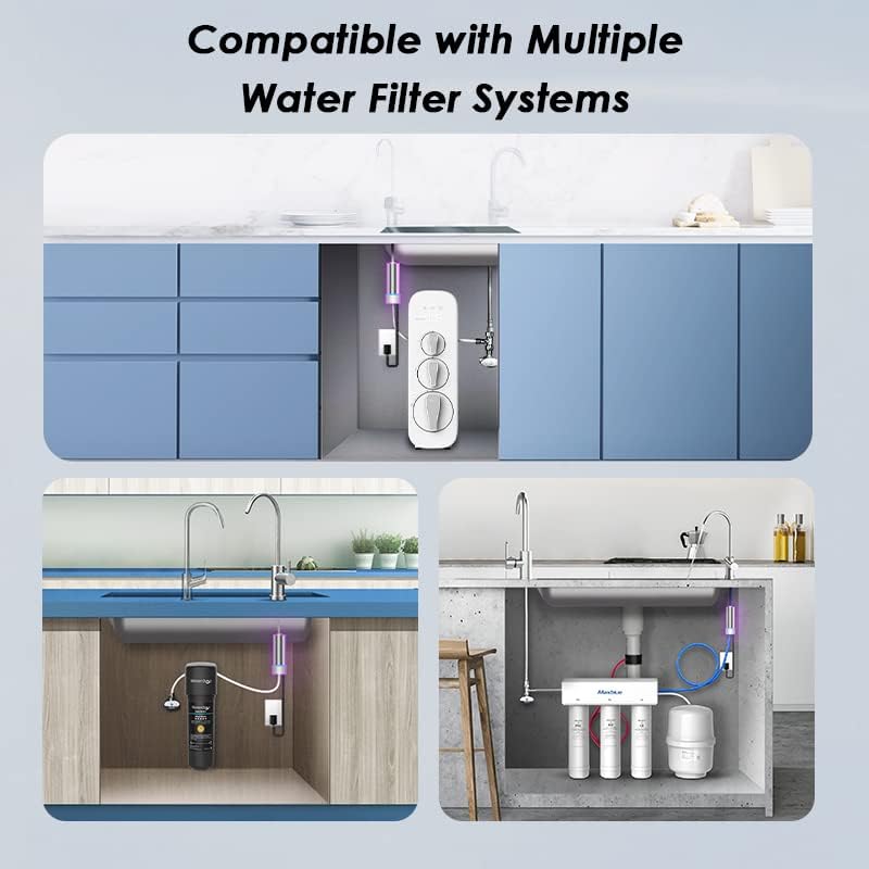 Miniatura 4 de Waterdrop Sistema de filtro de agua para debajo del fregadero 10UA con LED UV, 99.9% de reducción de cloro, vida útil de 50 años, fácil instalación