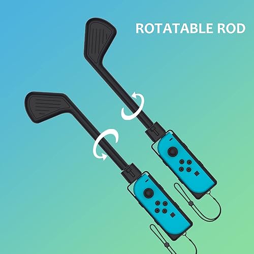 Miniatura 3 de Uxilep Golf Club for Mario Golf Super Rush - Nintendo Switch Joy-con AccessoriesMini Golf Clubs Hand Grip Accessories with Wrist Strap for Joy Cons