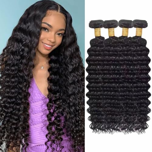 Human Hair Bundles Deep Wave 8 10 12 14 Inch Brazilian Virgin Curly Bundles