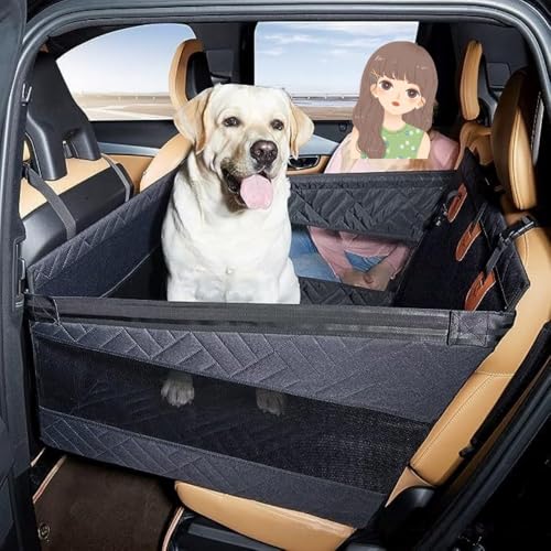 Kirnuoペットドライブシート 大型犬用カーシート 犬 車 シート 助手席 後部座席 ペットドライブボックス 防水 汚れ防止 犬 車用ベッド 小型犬 中型犬 猫用 取り扱い簡単 飛び出し防止 折り畳み可能 省スペース 持ち運び便利 犬車グッズ キャンプ旅