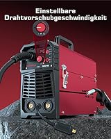 ARCCAPTAIN MIG MAG Schutzgas Schweißgerät IGBT 140A AC230V, 5 in 1 Kombi Schweißgerät mit Fülldraht (FCAW) /MMA E-Hand/Lift TIG mit Synergischem Drahtvorschub, mit 1kg Fülldraht 0,8mm – Ansicht 6