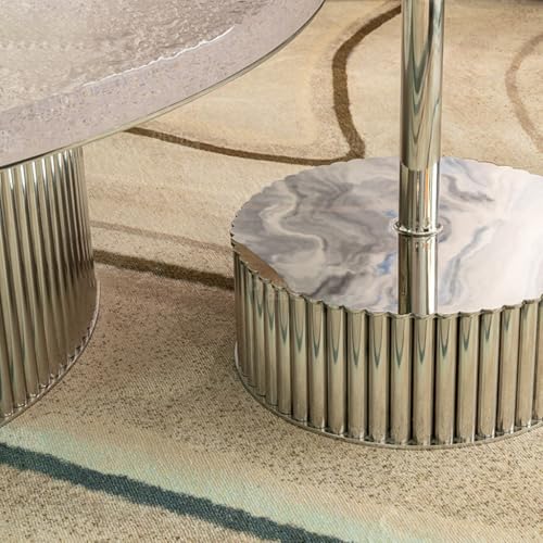 BNUTFRDD Coffee Tables Italian Coffee Table Living Room Home Round Desk Balcony Sofa Side Bedside Sofa Table - Image 3